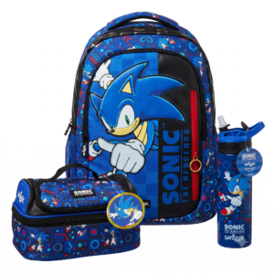 Smiggle Backpack - Sonic - Size 17 - 3 Pieces Bundle