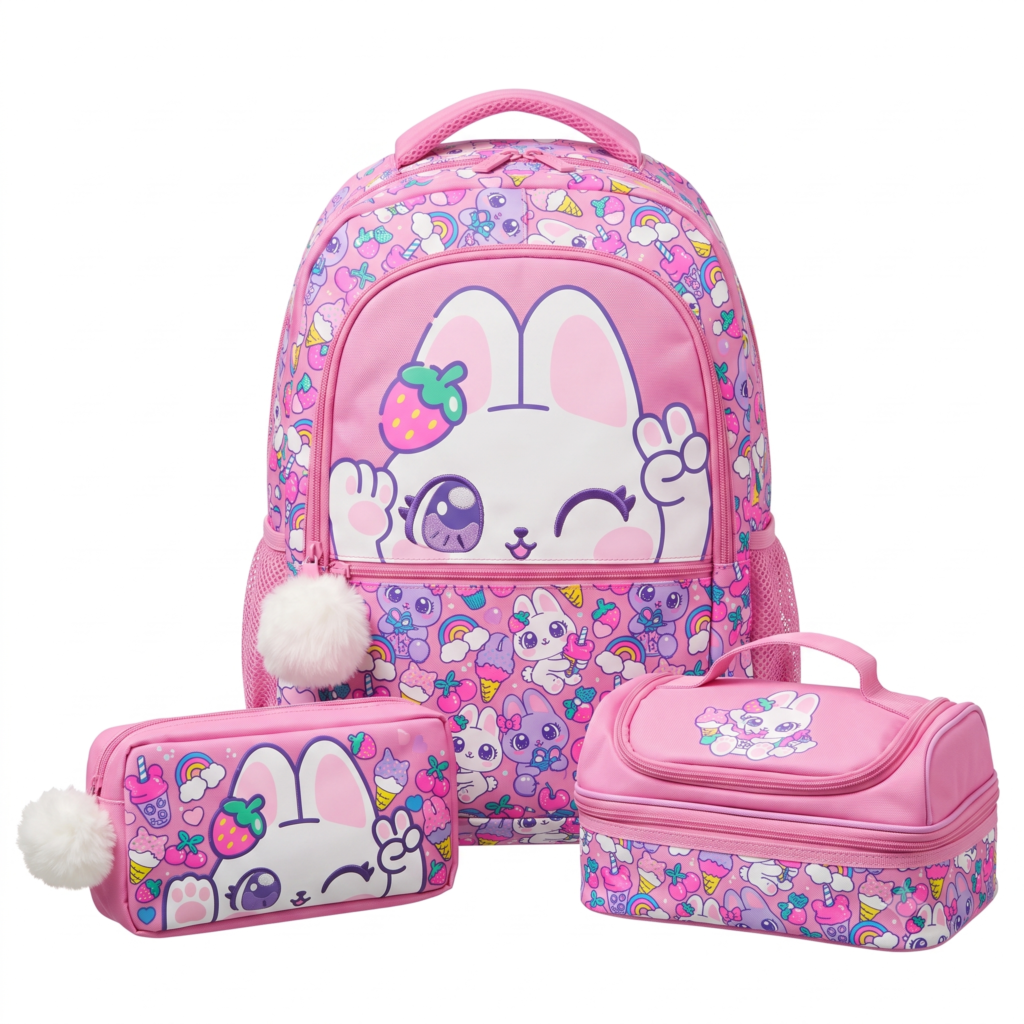 Smiggle Backpack - Bright Eyes - Size 17 - 3 Pieces Bundle