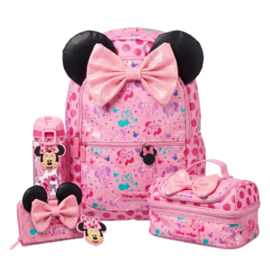 Smiggle Backpack - Pink Minnie - Size 17 - 4 Pieces Bundle