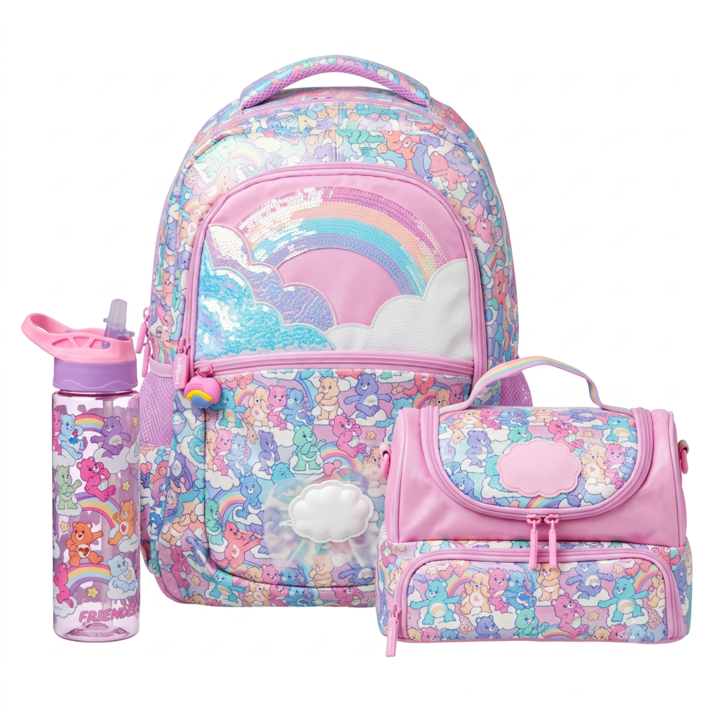 Smiggle Backpack - Care Bears - Size 17 - 3 Pieces Bundle