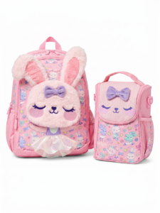 Smiggle Backpack - Pink 3D Bunny - Size 15 - 2 Pieces Bundle