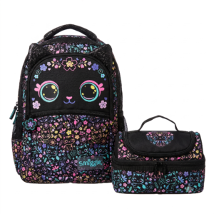 Smiggle Backpack - Black Eclipse - Size 17 - 2 Pieces Bundle