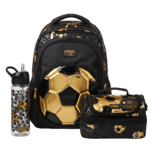 Smiggle Backpack - Soccer Gold - Size 17 - 3 Pieces Bundle