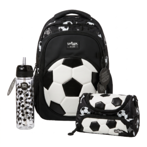 Smiggle Backpack - Soccer White - Size 17 - 3 Pieces Bundle