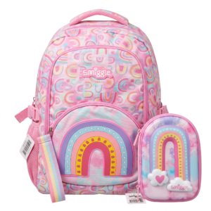 Smiggle Backpack - Rainbow - Size 17 - 2 Pieces Bundle
