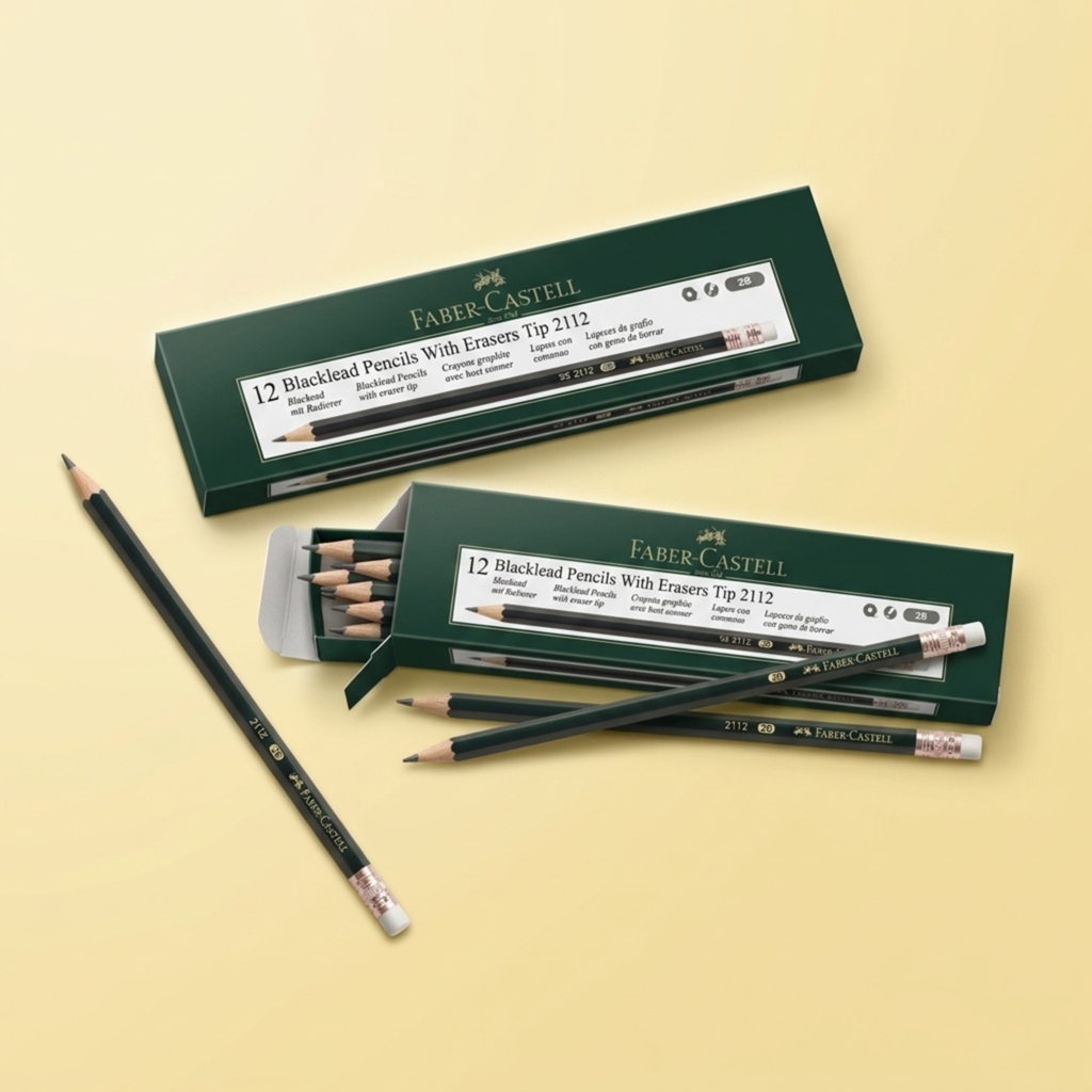Faber Castell HB علبة 12 قلم رصاص باستيكه